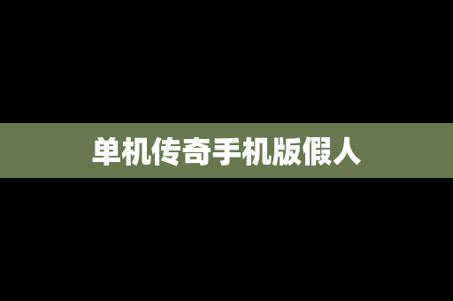 单机传奇手机版假人
