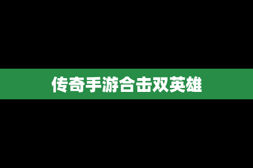 传奇手游合击双英雄