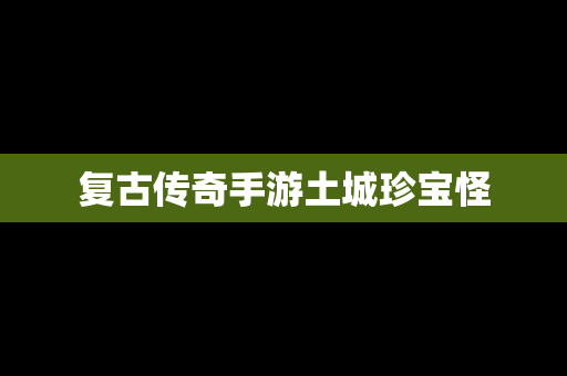 复古传奇手游土城珍宝怪