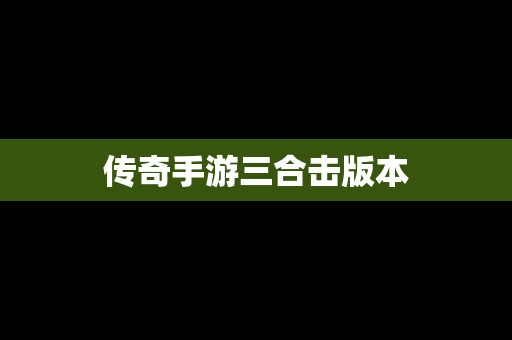 传奇手游三合击版本