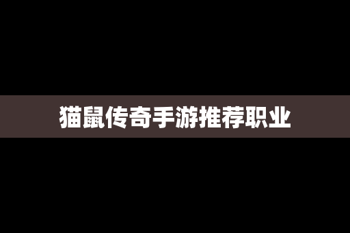 猫鼠传奇手游推荐职业