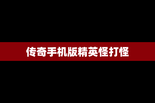 传奇手机版精英怪打怪