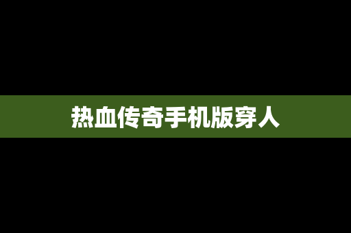 热血传奇手机版穿人