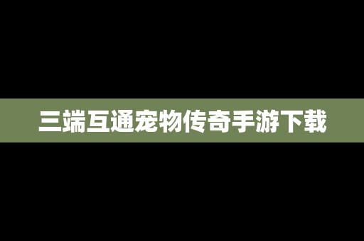 三端互通宠物传奇手游下载