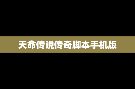天命传说传奇脚本手机版
