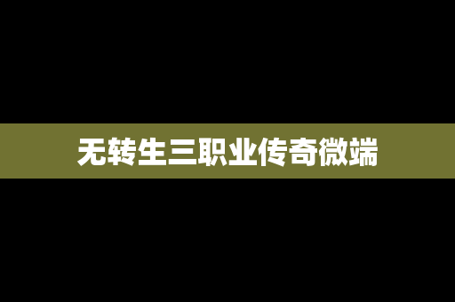 无转生三职业传奇微端