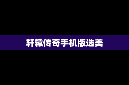 轩辕传奇手机版选美