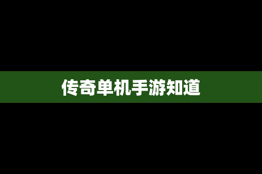 传奇单机手游知道