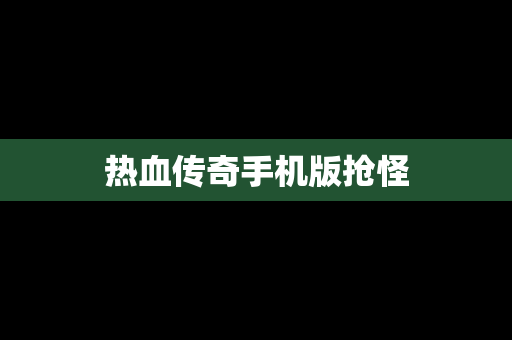 热血传奇手机版抢怪