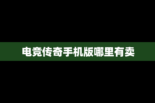 电竞传奇手机版哪里有卖