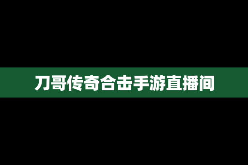 刀哥传奇合击手游直播间