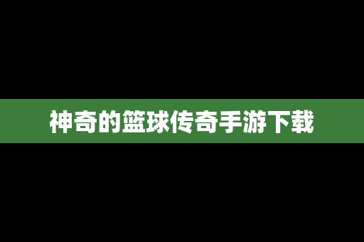 神奇的篮球传奇手游下载