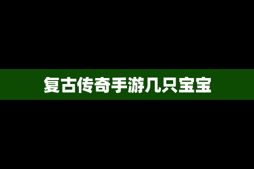 复古传奇手游几只宝宝
