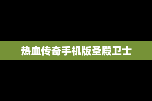 热血传奇手机版圣殿卫士