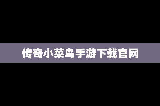 传奇小菜鸟手游下载官网