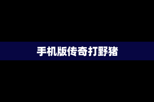 手机版传奇打野猪